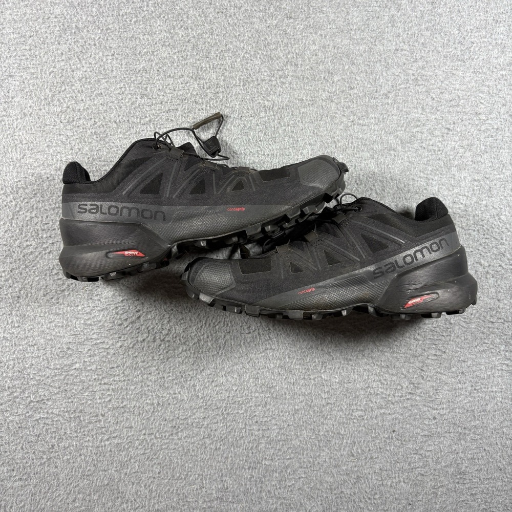 Salomon Speedcross 5 Womens 7.5 All Black Trail Running Shoes Sneakers 406849